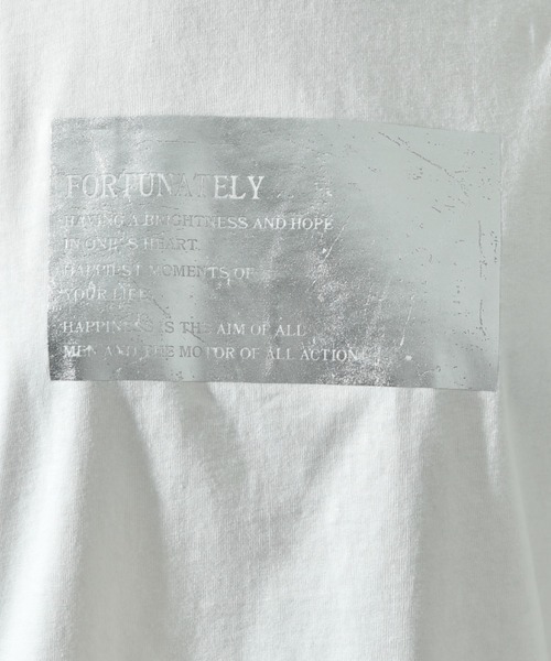 INTERPLANET(インタープラネット)の「箔プリントロゴT(Tシャツ/カットソー・レディース・チャコールグレー/グレイッシュベージュ/オフホワイト・FREE)」の10枚目の写真