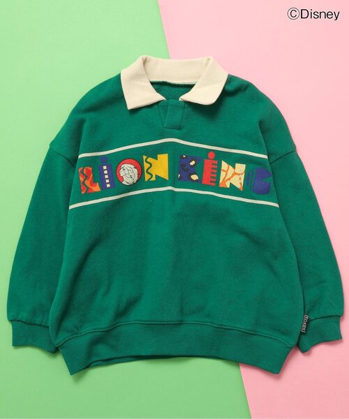 USA製⭐ディズニー キャラプリント トレーナー スウェット 2XL相当 緑色 Disney（ディズニー）の「ディズニーキャラクター/襟付き