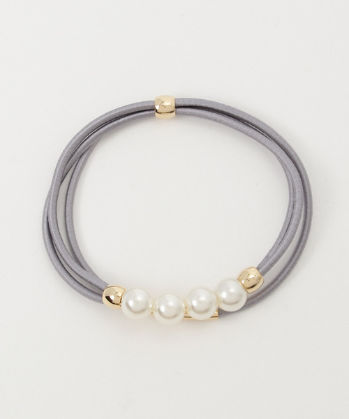 Phoebe(フィービィー)の「パールラインコンビヘアブレス グレー(ヘアゴム・レディース・グレー・FREE)」の5枚目の写真