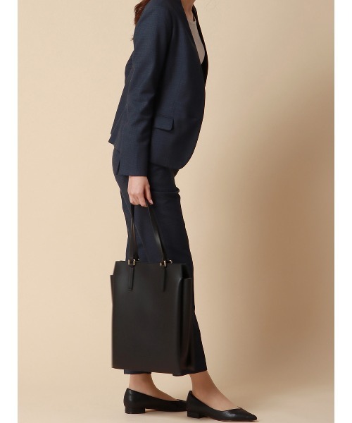 SUIT SQUARE（スーツスクエア）の「ジャケット Vカラー ウォッシャブル ストレッチ マイクロチェック セットアップ（スーツジャケット・レディース・ネイビー・38(9号)/36(7号)/34(5号)/40(11号)/42(13号)）」の11枚目の写真