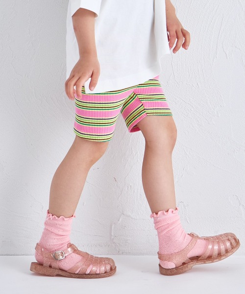 pairmanon（ペアマノン）の「【リンクコーデ】リブ素材サイクルパンツ（レギンス/スパッツ・キッズ・ホワイト系その他/ブラウン/ブラック系その他/ベージュ/グリーン系その他/ブルー系その他/ライトピンク/ブラック/ピンク・140/120/130/100/150/110/90）」の15枚目の写真