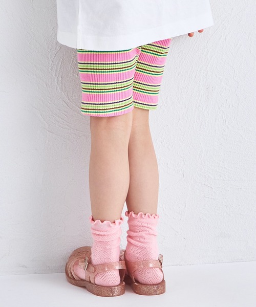 pairmanon（ペアマノン）の「【リンクコーデ】リブ素材サイクルパンツ（レギンス/スパッツ・キッズ・ホワイト系その他/ブラウン/ブラック系その他/ベージュ/グリーン系その他/ブルー系その他/ライトピンク/ブラック/ピンク・140/120/130/100/150/110/90）」の14枚目の写真