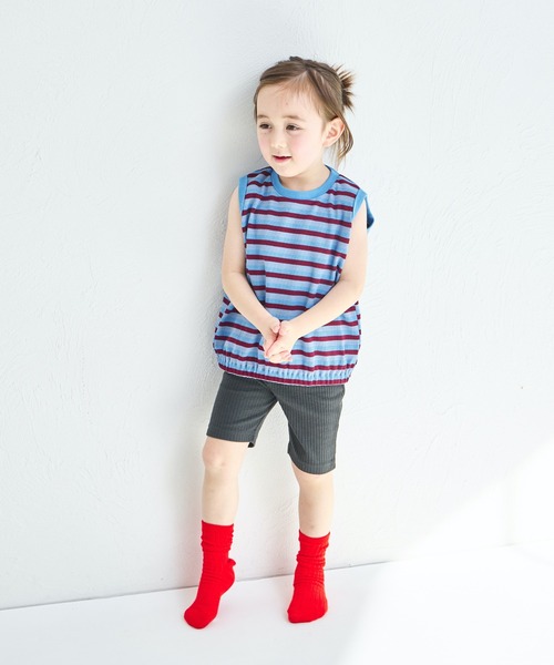 pairmanon（ペアマノン）の「【リンクコーデ】リブ素材サイクルパンツ（レギンス/スパッツ・キッズ・ホワイト系その他/ブラウン/ブラック系その他/ベージュ/グリーン系その他/ブルー系その他/ライトピンク/ブラック/ピンク・140/120/130/100/150/110/90）」の18枚目の写真