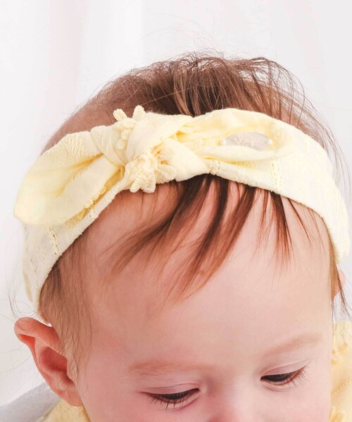 SLAP SLIP BABY(スラップスリップベビー)の「【お揃い】レースリボンヘアバンドベビー(44~54cm)(その他ベビー用品・キッズ・イエロー/ピンク/ホワイト・FREE)」の2枚目の写真