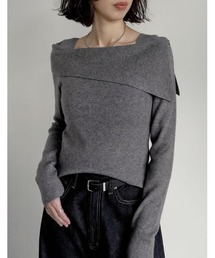 Re:EDIT | [ブラ紐隠し]アシンメトリーオフショルダーリブニットトップス(ニット/セーター)