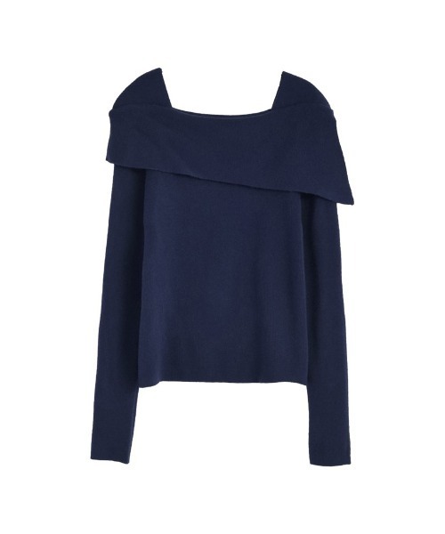 HERMÈS ネイビー オフショルダートップス　七分袖38 HERMÈS ネイビー オフショルダートップス七分袖38