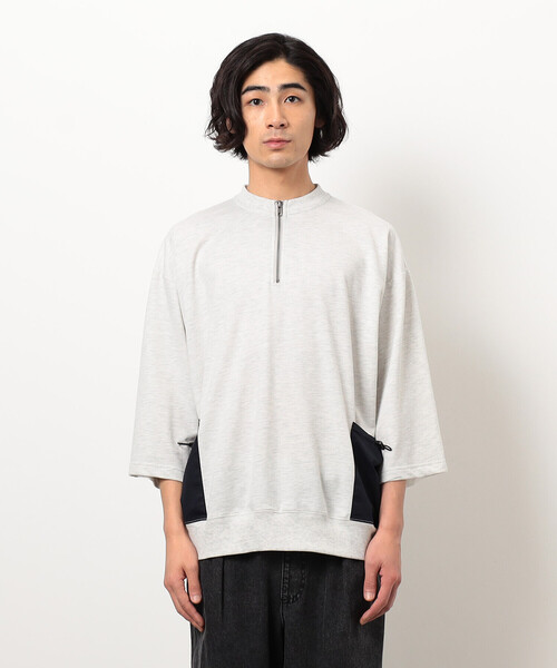 Purple&Yellow(パープルアンドイエロー)の「布帛ポケットハーフジッププルオーバー(Tシャツ/カットソー・メンズ・オートミール/グリーン/ブラック・SMALL/MEDIUM/LARGE)」の22枚目の写真