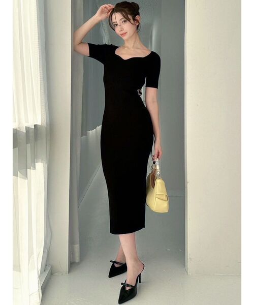 RESEXXY（リゼクシー）の「サイドチャームリブニットワンピース（ワンピース・レディース・ミント/オレンジ/ピンク/ブラック・FREE）」の14枚目の写真