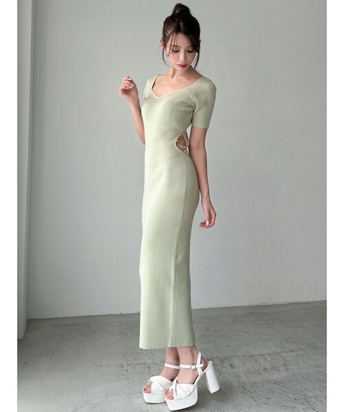 RESEXXY（リゼクシー）の「サイドチャームリブニットワンピース（ワンピース・レディース・ミント/オレンジ/ピンク/ブラック・FREE）」の18枚目の写真