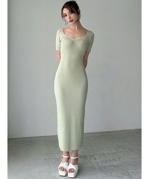 RESEXXY（リゼクシー）の「サイドチャームリブニットワンピース（ワンピース・レディース・ミント/オレンジ/ピンク/ブラック・FREE）」の19枚目の写真