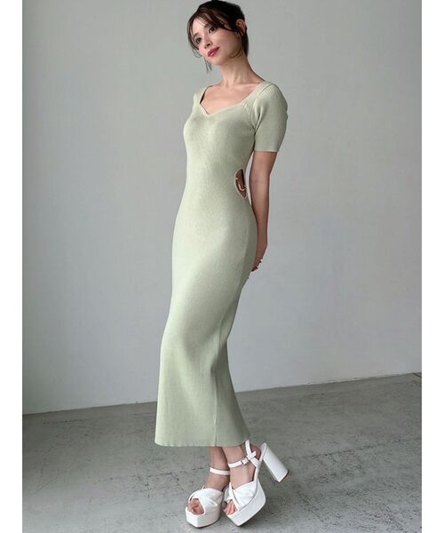 RESEXXY（リゼクシー）の「サイドチャームリブニットワンピース（ワンピース・レディース・ミント/オレンジ/ピンク/ブラック・FREE）」の20枚目の写真