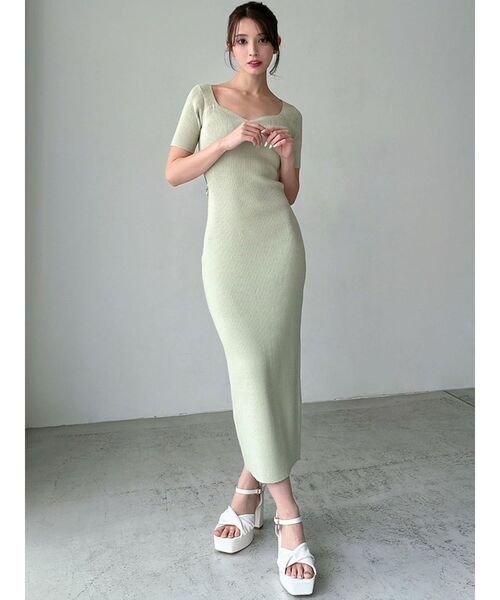 RESEXXY（リゼクシー）の「サイドチャームリブニットワンピース（ワンピース・レディース・ミント/オレンジ/ピンク/ブラック・FREE）」の21枚目の写真