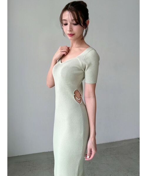 RESEXXY（リゼクシー）の「サイドチャームリブニットワンピース（ワンピース・レディース・ミント/オレンジ/ピンク/ブラック・FREE）」の22枚目の写真