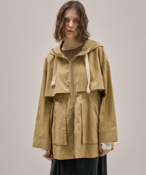 PUBLIC TOKYO（パブリックトウキョウ）の「オーバーヨークドロストブルゾン（ブルゾン・レディース・ホワイト/ブラック/ベージュ・1/2）」の10枚目の写真