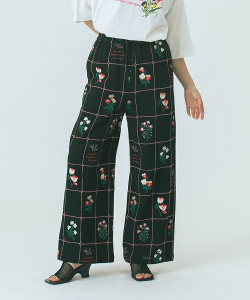 mag.by c)FLOWER EMBROIDERY PANTS（その他パンツ）｜ROSE BUD