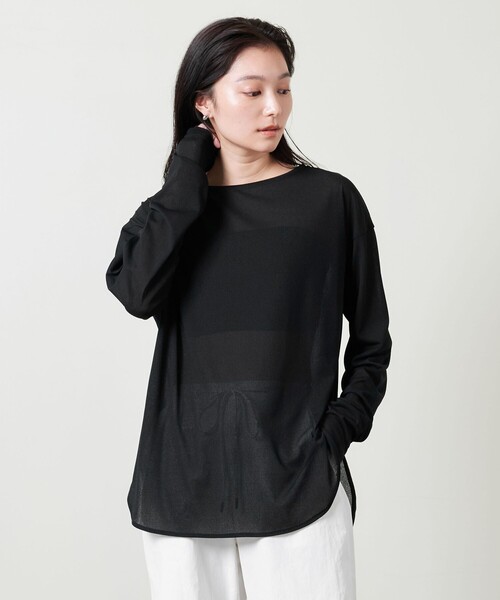 未使用☆MARW UNITED ARROWS シアー長袖トップス セール】＜MARW UNITED ARROWS＞シアー クルーネック プル