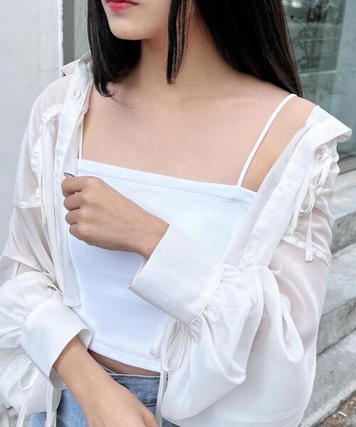 INGNI（イング）の「ベアリブキャミ（キャミソール・レディース・オフホワイト/ブラック/その他・M）」の22枚目の写真