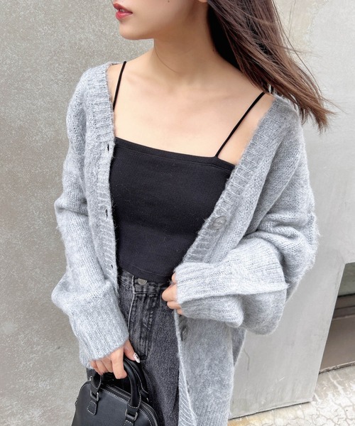 INGNI（イング）の「ベアリブキャミ（キャミソール・レディース・オフホワイト/ブラック/その他・M）」の6枚目の写真