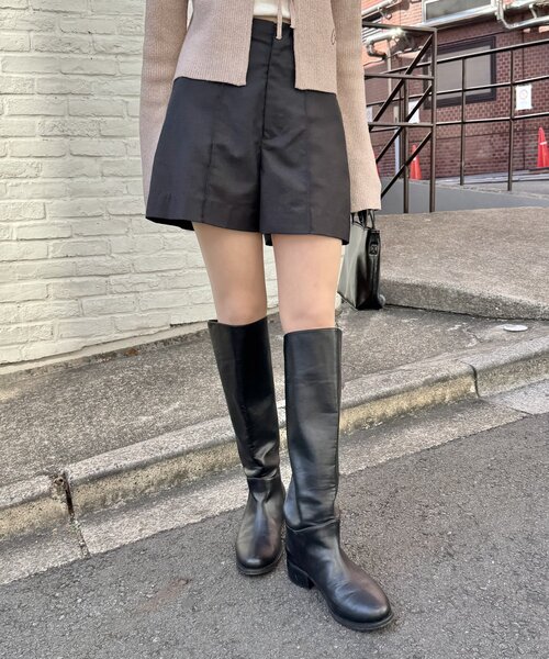 mline（エムライン）の「[mline]シンプルショートパンツ（その他パンツ・レディース・ブラック/チャコールグレー・2/1）」の5枚目の写真