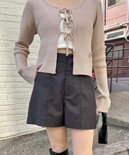 mline（エムライン）の「[mline]シンプルショートパンツ（その他パンツ・レディース・ブラック/チャコールグレー・2/1）」の6枚目の写真