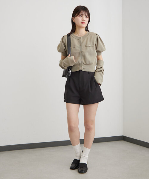 mline（エムライン）の「[mline]シンプルショートパンツ（その他パンツ・レディース・ブラック/チャコールグレー・2/1）」の10枚目の写真