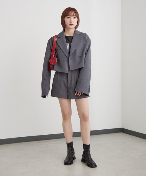 mline（エムライン）の「[mline]シンプルショートパンツ（その他パンツ・レディース・ブラック/チャコールグレー・2/1）」の15枚目の写真