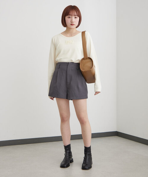 mline（エムライン）の「[mline]シンプルショートパンツ（その他パンツ・レディース・ブラック/チャコールグレー・2/1）」の16枚目の写真