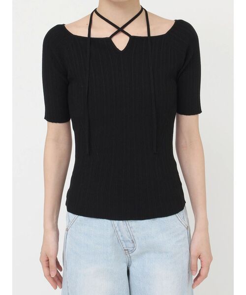 LAGUNAMOON（ラグナムーン）の「チョーカーデザインリブニットプルオーバー（ニット/セーター・レディース・ブラック/ピンク/イエロー・FREE）」の21枚目の写真