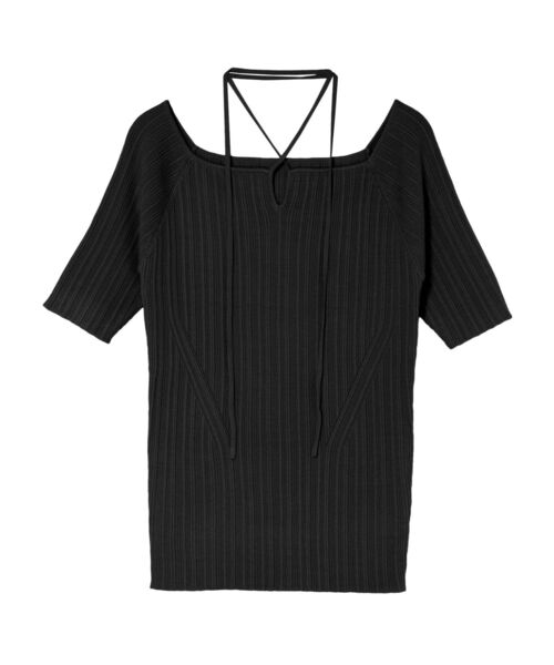 LAGUNAMOON（ラグナムーン）の「チョーカーデザインリブニットプルオーバー（ニット/セーター・レディース・ブラック/ピンク/イエロー・FREE）」の4枚目の写真