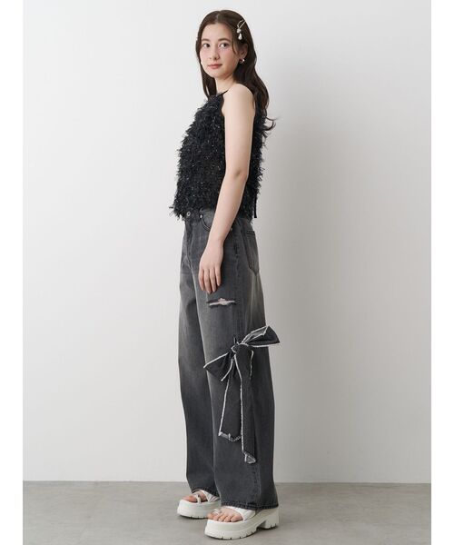 パンツ SIDE SWITCH 2WAY RIBBON DENIM PANTS SIDE SWITCH 2WAY RIBBON DENIM PANTS ブラック