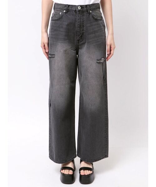 CALNAMUR(カルナムール)の「2WAY RIBBON DETAILS DENIM/2WAY リボンディティールデニム(デニムパンツ・レディース・ブラック/ライトブルー・SMALL/MEDIUM)」の7枚目の写真