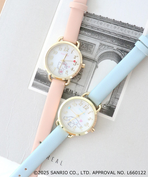 sanrio(サンリオ)の「〈SANRIO/サンリオ〉Watch/サンリオ キャラクターズ 腕時計 ハート針 ウォッチ G(アナログ腕時計・レディース・ブルー/ピンク/パープル/グレー/チェリーピンク/ベージュ・FREE)」の1枚目の写真