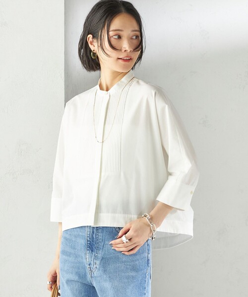 SHIPS(シップス)の「〈手洗い可能〉ピンタック 羽織 シャツ(シャツ/ブラウス・レディース・ライトブルー/オフホワイト/ベージュ・ONE SIZE)」の11枚目の写真