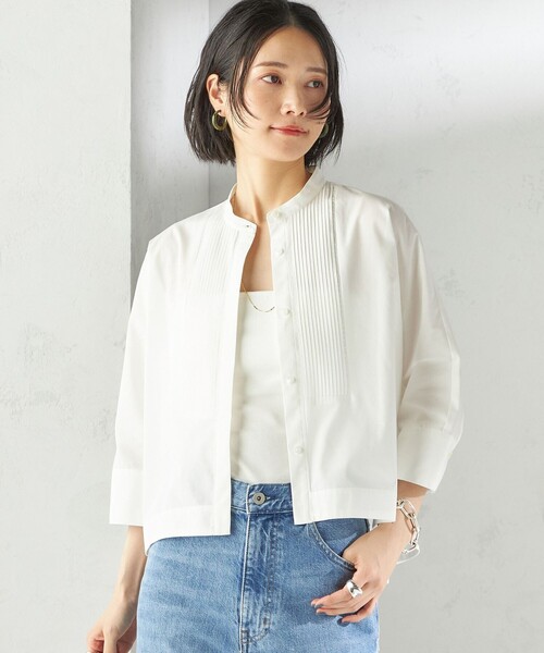 SHIPS(シップス)の「〈手洗い可能〉ピンタック 羽織 シャツ(シャツ/ブラウス・レディース・ライトブルー/オフホワイト/ベージュ・ONE SIZE)」の18枚目の写真
