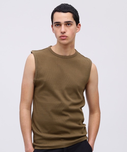 AVIREX(アヴィレックス)の「《DAILY/デイリー》RIB NOSLEEVE T-SHIRT / デイリーウェア リブ ノースリーブ Tシャツ / AVIREX / アヴィレックス(Tシャツ/カットソー・メンズ・ホワイト/ブラック/グレー/オリーブ/ロイヤルブルー/チャコール・X-LARGE/LARGE/MEDIUM/SMALL)」の5枚目の写真