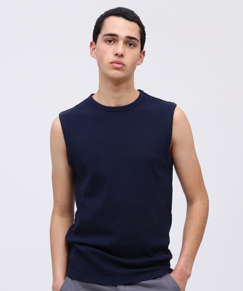AVIREX(アヴィレックス)の「《DAILY/デイリー》RIB NOSLEEVE T-SHIRT / デイリーウェア リブ ノースリーブ Tシャツ / AVIREX / アヴィレックス(Tシャツ/カットソー・メンズ・ホワイト/ブラック/グレー/オリーブ/ロイヤルブルー/チャコール・X-LARGE/LARGE/MEDIUM/SMALL)」の6枚目の写真
