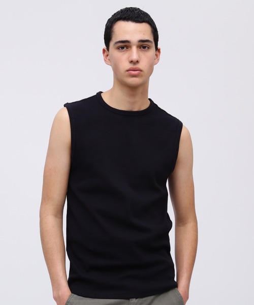 AVIREX(アヴィレックス)の「《DAILY/デイリー》RIB NOSLEEVE T-SHIRT / デイリーウェア リブ ノースリーブ Tシャツ / AVIREX / アヴィレックス(Tシャツ/カットソー・メンズ・ホワイト/ブラック/グレー/オリーブ/ロイヤルブルー/チャコール・X-LARGE/LARGE/MEDIUM/SMALL)」の2枚目の写真