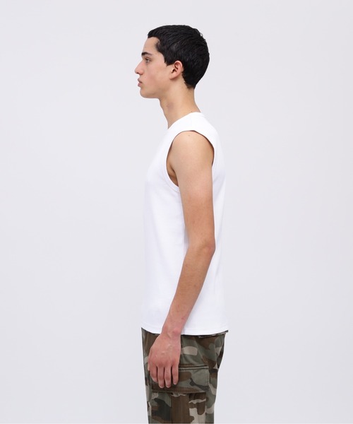 AVIREX(アヴィレックス)の「《DAILY/デイリー》RIB NOSLEEVE T-SHIRT / デイリーウェア リブ ノースリーブ Tシャツ / AVIREX / アヴィレックス(Tシャツ/カットソー・メンズ・ホワイト/ブラック/グレー/オリーブ/ロイヤルブルー/チャコール・X-LARGE/LARGE/MEDIUM/SMALL)」の9枚目の写真