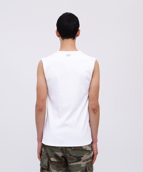 AVIREX(アヴィレックス)の「《DAILY/デイリー》RIB NOSLEEVE T-SHIRT / デイリーウェア リブ ノースリーブ Tシャツ / AVIREX / アヴィレックス(Tシャツ/カットソー・メンズ・ホワイト/ブラック/グレー/オリーブ/ロイヤルブルー/チャコール・X-LARGE/LARGE/MEDIUM/SMALL)」の10枚目の写真