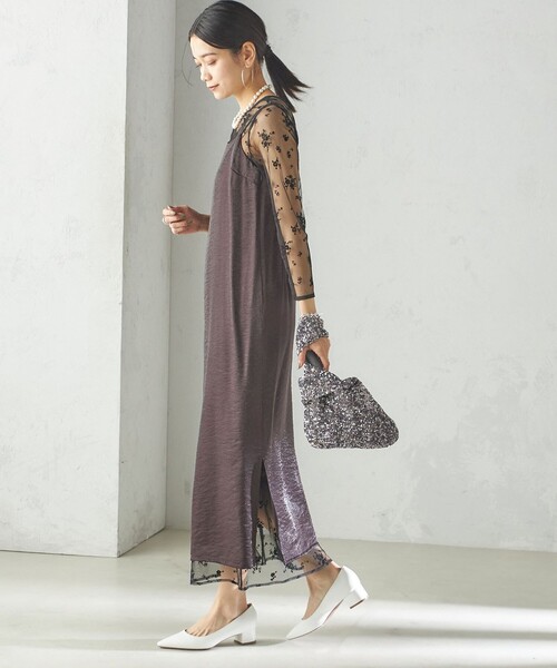 kaene:フロッキー レース × サテン 2WAY ワンピース（セレモニー