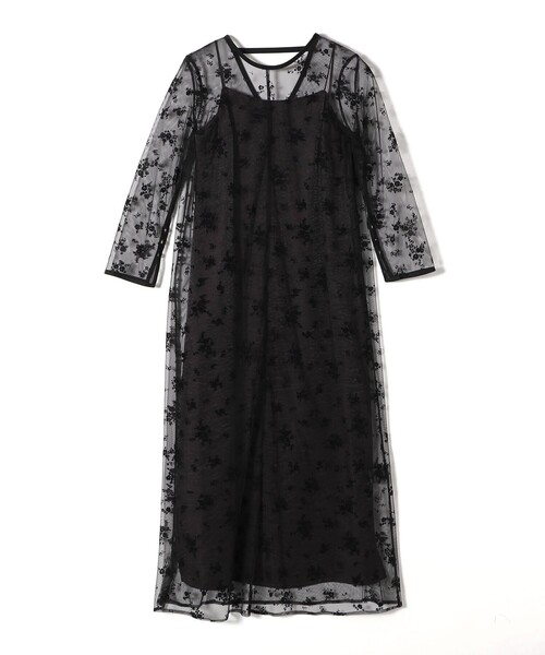 kaene(カエン)の「kaene:フロッキー レース × サテン 2WAY ワンピース(セレモニー対応可)(ドレス・レディース・ライトブルー/ダークグレー・ONE SIZE)」の14枚目の写真