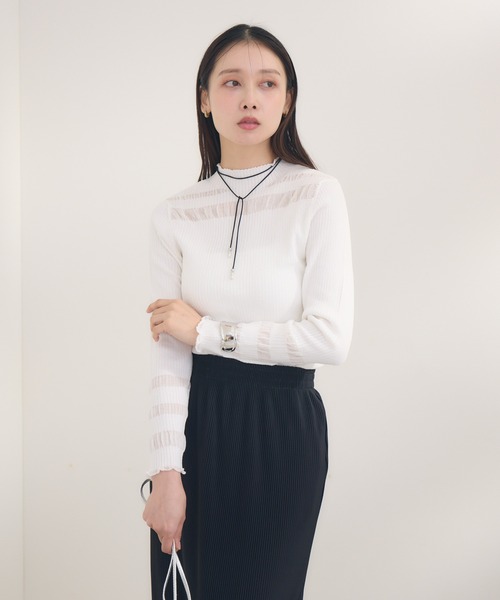 KATHARINE ROSS(キャサリンロス)の「【Pillini/ピリーニ】シアボーダーニットプルオーバー(Tシャツ/カットソー・レディース・グリーン/チャコールグレー/オフホワイト・MEDIUM)」の19枚目の写真