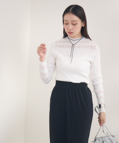 KATHARINE ROSS(キャサリンロス)の「【Pillini/ピリーニ】シアボーダーニットプルオーバー(Tシャツ/カットソー・レディース・グリーン/チャコールグレー/オフホワイト・MEDIUM)」の20枚目の写真