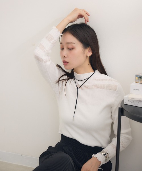 KATHARINE ROSS(キャサリンロス)の「【Pillini/ピリーニ】シアボーダーニットプルオーバー(Tシャツ/カットソー・レディース・グリーン/チャコールグレー/オフホワイト・MEDIUM)」の13枚目の写真