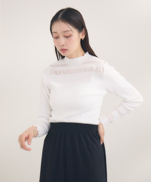 KATHARINE ROSS(キャサリンロス)の「【Pillini/ピリーニ】シアボーダーニットプルオーバー(Tシャツ/カットソー・レディース・グリーン/チャコールグレー/オフホワイト・MEDIUM)」の14枚目の写真