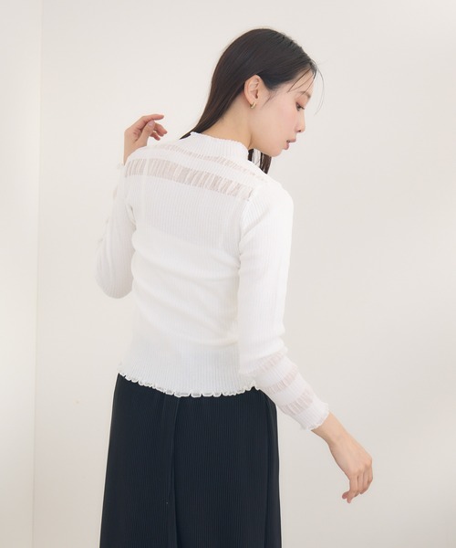 KATHARINE ROSS(キャサリンロス)の「【Pillini/ピリーニ】シアボーダーニットプルオーバー(Tシャツ/カットソー・レディース・グリーン/チャコールグレー/オフホワイト・MEDIUM)」の15枚目の写真