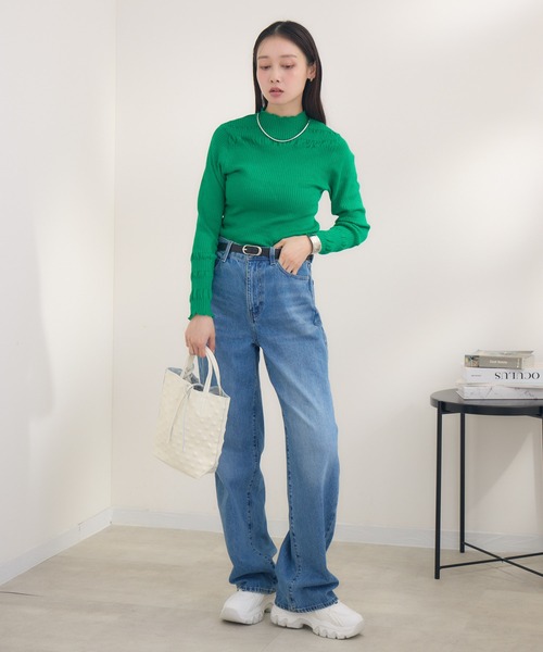 KATHARINE ROSS(キャサリンロス)の「【Pillini/ピリーニ】シアボーダーニットプルオーバー(Tシャツ/カットソー・レディース・グリーン/チャコールグレー/オフホワイト・MEDIUM)」の7枚目の写真