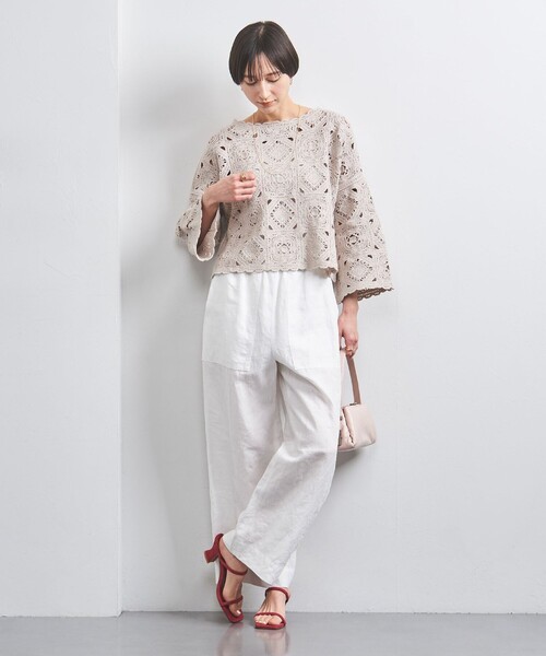 お値下げ中‼️ユナイテッドアローズクロッシー エンブロイダリー ノースリーブニット UNITED ARROWS（ユナイテッドアローズ）の「クロシェ風 エン