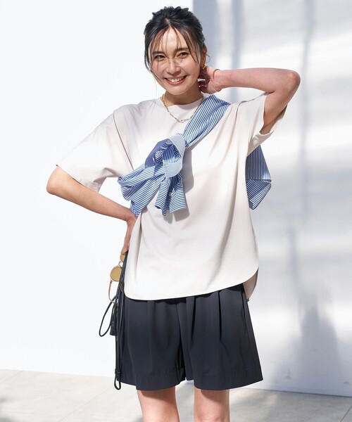 UNFILO(アンフィーロ)の「BEAUTY FORM-T フォルムTシャツ(Tシャツ/カットソー・レディース・ホワイト系/グレー系/ネイビー系/ベージュ系/ブラック系/ブルー系/黄緑系・SMALL/MEDIUM/LARGE)」の10枚目の写真