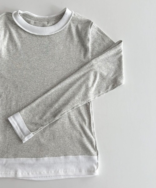 CANAL JEAN（キャナルジーン）の「El mar　レイヤードロングTシャツ（Tシャツ/カットソー・レディース・グレー/ブラック・ONE SIZE）」の11枚目の写真